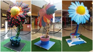 Margaritas de dos metros entran en Itaroa: así se ha decorado el centro comercial para el concurso Decoprimavera
