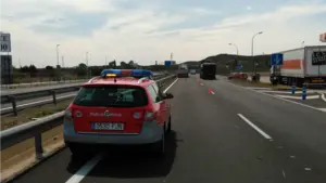 Cortado el carril izquierdo de la autopista en Tudela por la avería de un camión