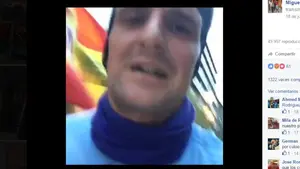 Denuncia que le agreden en Pamplona por correr la San Fermín Marathon con una bandera de España