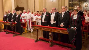 Inicio de las vísperas de San Fermín 2016 en la iglesia de San Lorenzo.
