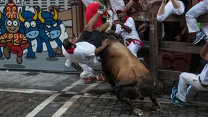 Las cogidas de los toros de Cebada Gago en la curva de Mercaderes