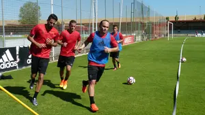 Primer entrenamiento de Osasuna en el regreso a la primera división