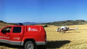 Herido y trasladado al hospital un ciclista de Sangüesa de 46 años tras caerse en una pista en Aibar