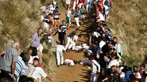 Así ha sido el segundo encierro del Pilón de Falces: caídas y muchos traslados