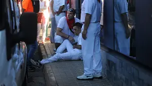 Un herido por asta en el último encierro de Peralta, con novillos de Prieto de la Cal