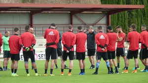 Entrenamiento de Osasuna en Tajonar, después de la derrota ante el Espanyol