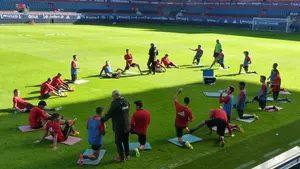 Entrenamiento de Osasuna en el estadio del Sadar, antes de recibir a Las Palmas