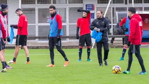 Primer entrenamiento de Osasuna después del cese de Martín Monreal