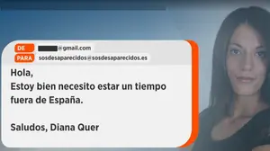 Nuevo giro en el caso Quer: el falso email firmado por Diana podría estar escrito por un familiar de la joven desaparecida