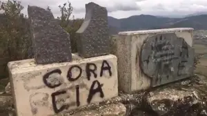 Atacan el monumento del Fuerte de San Cristóbal con pintadas de consignas proetarras