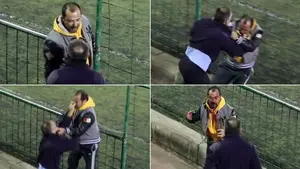 Cabezazos y puñetazos: brutal pelea entre dos padres en un partido de fútbol de juveniles