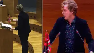 Bildu ya no se corta: Maiorga Ramírez saca la ikurriña en el Parlamento y dice que muchos navarros la sienten como propia
