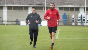 El defensa Nikola Vujadinovic se entrena en Tajonar después de pasar el reconocimiento médico