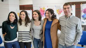 Las imágenes de Irene Montero en el encuentro con el círculo de Podemos de Ansoáin