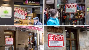 Los bares del centro de Pamplona cuelgan el cartel de ‘se vende'