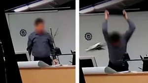 Su alumno le llama subnormal y el profesor destroza un ordenador en un ataque de furia