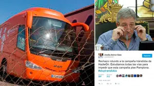 El polémico autobús de HazteOír aparca esta mañana de martes en Pamplona y prevé recorrer la ciudad