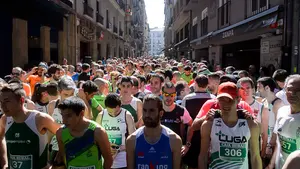 Los navarros Diego Quintana e Inma Sainz se imponen en la VII Carrera Popular de la peña Muthiko Alaiak