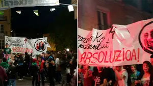 La Korrika también sirvió para homenajear a los detenidos por los graves incidentes en Pamplona