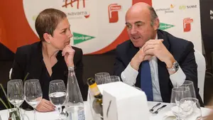 De Guindos, en Pamplona: dice que Navarra puede llegar al pleno empleo en un plazo "no muy dilatado" si no comete "errores"