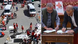 Despliegue de Cruz Roja en Falces: la asociación y la localidad navarra firman un convenio para impulsar el voluntariado