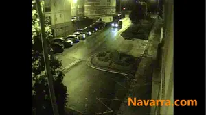 La llegada en vídeo del pamplonés borracho al parking de la Policía Municipal de Pamplona