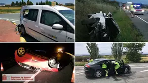 Accidentado fin de semana en las carreteras navarras: un fallecido, seis heridos y varias imprudencias al volante