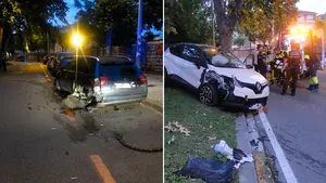 Un conductor de 70 años se estrella borracho contra varios coches en la Vuelta del Castillo y termina empotrado contra un árbol