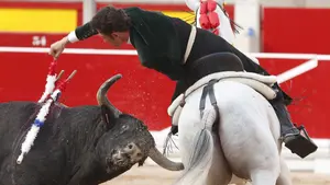 El espectáculo del toreo a caballo pone en pie a la plaza de toros de Pamplona en una gran tarde de rejones