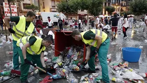 Unos Sanfermines m&aacute;s limpios de lo habitual: recogen 15 toneladas menos de basura respecto a las &uacute;ltimas fiestas