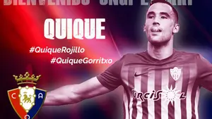 Osasuna anuncia el fichaje del delantero del Almería 'Quique' para las próximas cinco temporadas