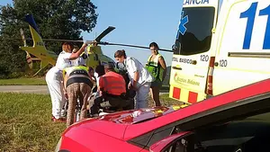 Grave ca&iacute;da de un motorista franc&eacute;s de 46 a&ntilde;os cuando circulaba por el puerto de Iba&ntilde;eta