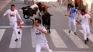 Tudela vive un segundo encierro frenético en el día grande de sus fiestas con toros de Germán Vidal