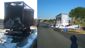 Fin de semana nefasto en las carreteras navarras: un remolque en llamas obliga a reconducir el tráfico en Fontellas