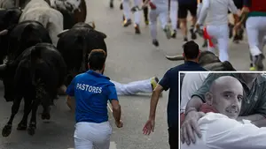 Así ha sido el brutal golpe que ha derribado al corredor Gorka Cia y le ha dejado inconsciente en el encierro de Tafalla