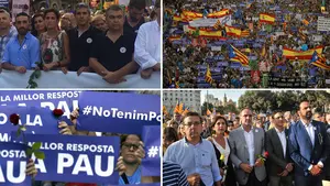 Los políticos navarros se vuelcan con la multitudinaria marcha contra el terrorismo organizada en Barcelona