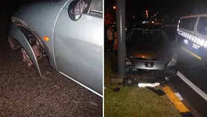 Dos conductores borrachos se estampan con el coche en la calle Cataluña de Pamplona con veinte minutos de diferencia