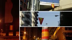 Siembran Pamplona con cientos de banderas de España para normalizar la celebración del Día de la Hispanidad