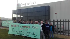 Cámaras para vigilar a los trabajadores, la gota que 'colma el vaso' de los trabajadores en Gráficas Cems de Villatuerta