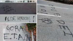 El barrio de Iturrama amanece con pintadas de enaltecimiento del terrorismo de ETA y amenazas al Opus Dei