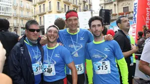 Los navarros Antonio Etxeberria y Vanesa Pacha son los vencedores este domingo del medio maratón Zubiri-Pamplona