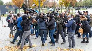 Gran interés informativo: decenas de medios 'cercan' la Audiencia de Pamplona durante el juicio contra la 'manada'