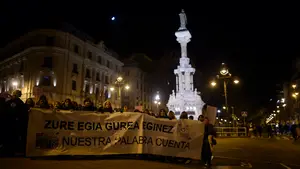 Clamor popular para protestar en el centro de Pamplona contra la violencia machista