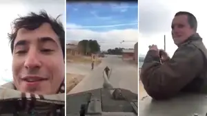 Así es el vídeo en el que un civil amenaza a Puigdemont y a Pablo Iglesias subido en un tanque del Ejército