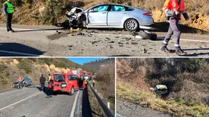 Aparatoso rescate en Liédena: herida grave una conductora tras chocar con otro coche y despeñarse por un barranco