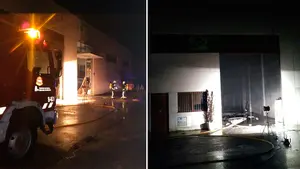 Grave incendio: arden varios vehículos en el interior de una empresa de grúas en un polígono de Alsasua