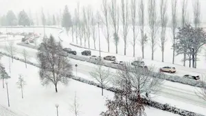 La nieve ha puesto en jaque a Pamplona con calles cortadas y grandes alteraciones de tráfico