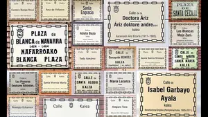 Una foto con placas de las calles pamplonesas con nombre de mujer gana el concurso 'Pamplona en Femenino'