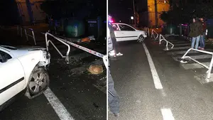 Alcohol y velocidad: un joven de 23 años arrolla con su coche una farola, un panel y varias vallas en la calle Vergel