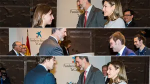 Tres estudiantes navarros reciben una beca de formaci&oacute;n de La Caixa de manos de los Reyes de Espa&ntilde;a